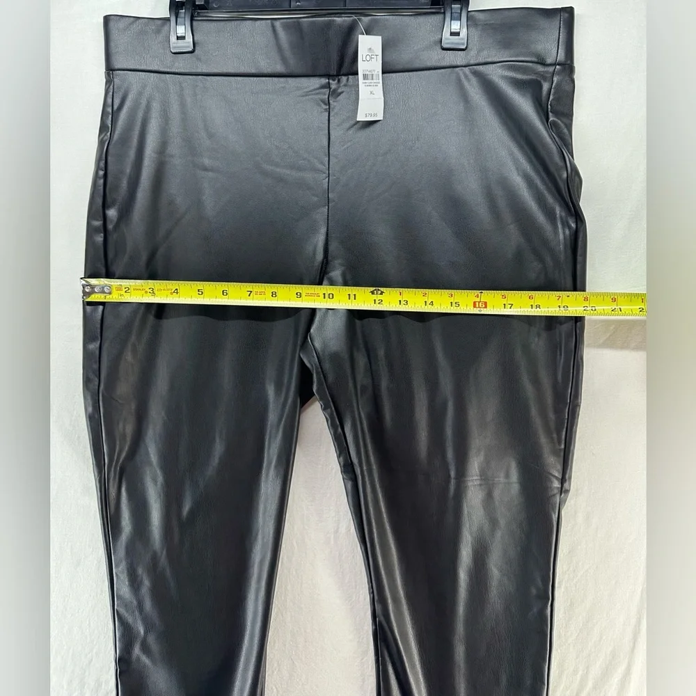 NEW Loft‎ Women's Black Faux Leather Skinny Ankle Pants Size XL Whimsigoth